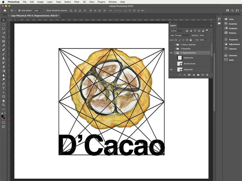 Cómo crear un logo en Photoshop: diagramación en diagonales