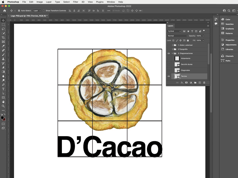 Cómo crear un logo en Photoshop: diagramación de tercios