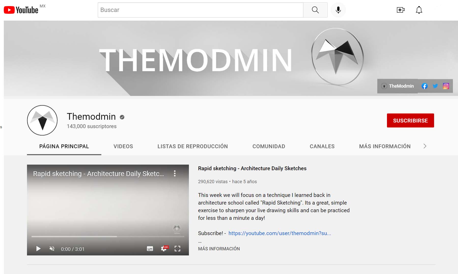 ejemplos de banners para YouTube: Themodmin