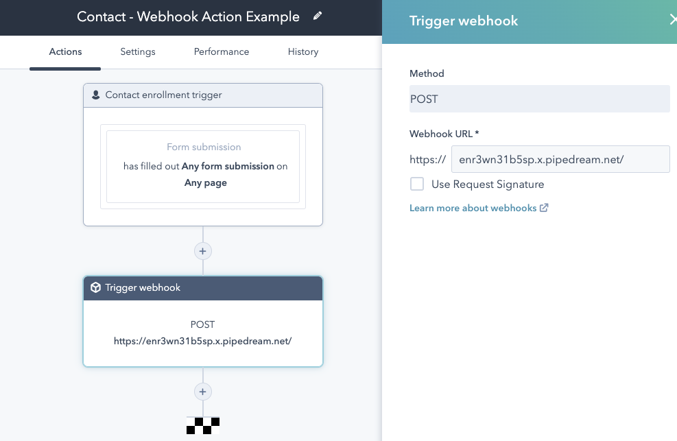 Webhooks de workflows en HubSpot