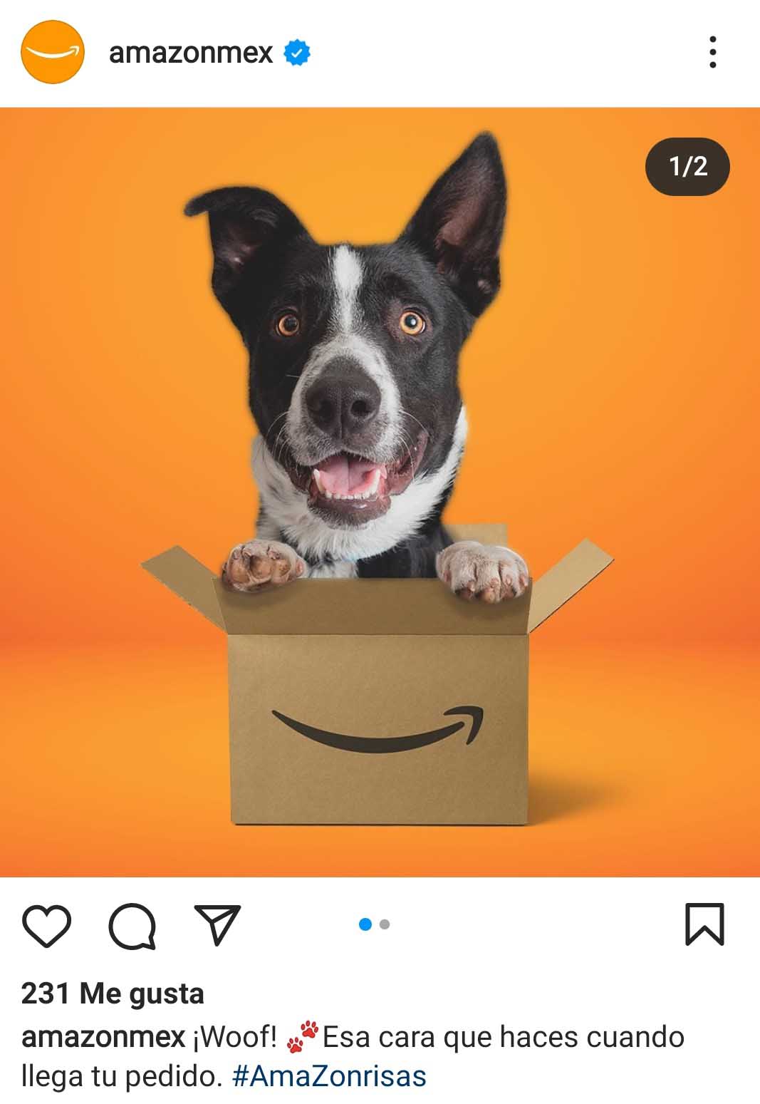 Ejemplo de publicidad en redes sociales de Amazon