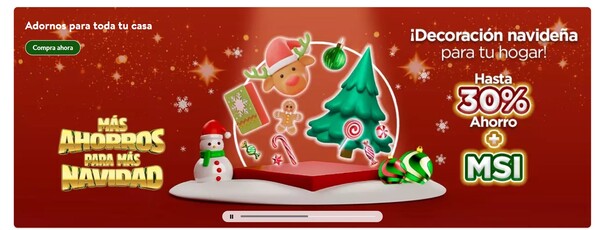 Ejemplo de diseño de página de Navidad de Bodega
