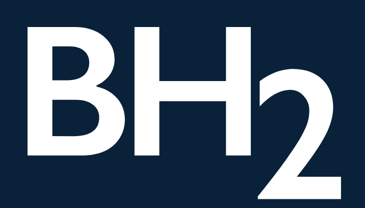 Ejemplo de logo inmobiliario creativo, BH2