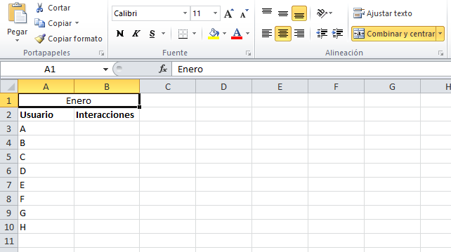 Truco de Excel: combinar dos celdas