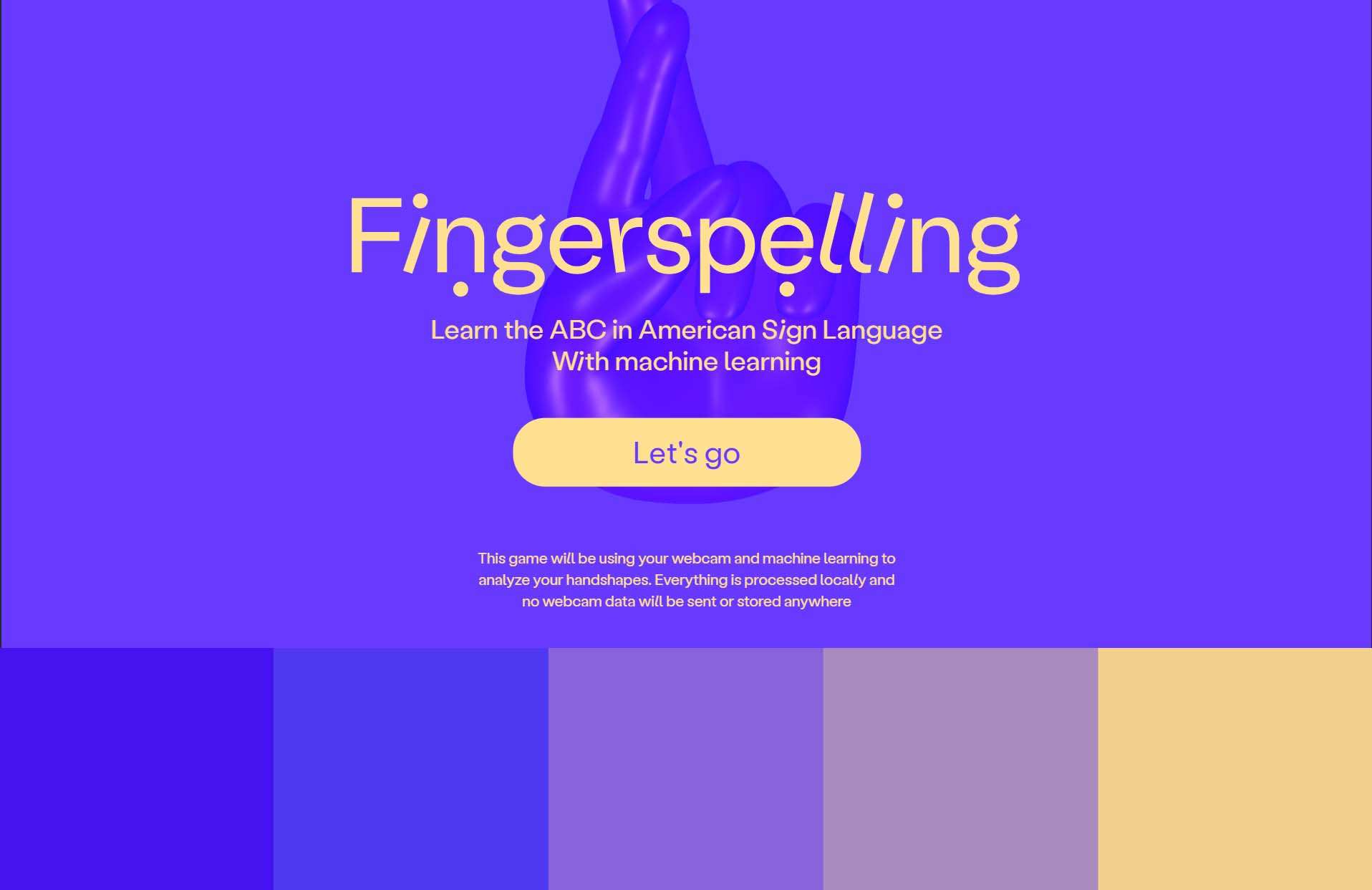 Combinación de colores web: ejemplo de Fingerspelling