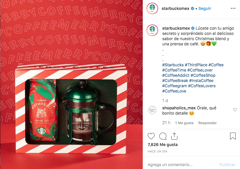 Ejemplo de campaña navideña de Starbucks México