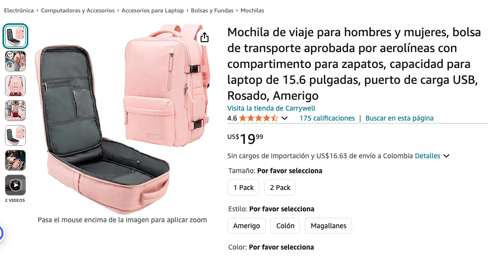 Mochila viral de amazon