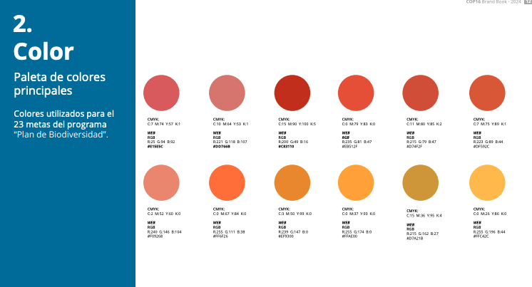 Paleta de colores de COP16
