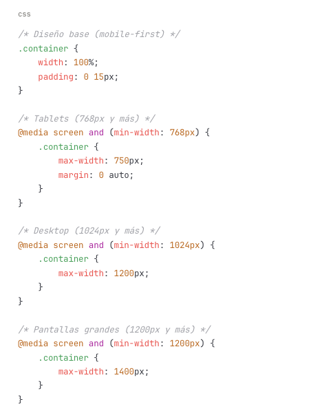 Ejemplo: Media queries fundamentales