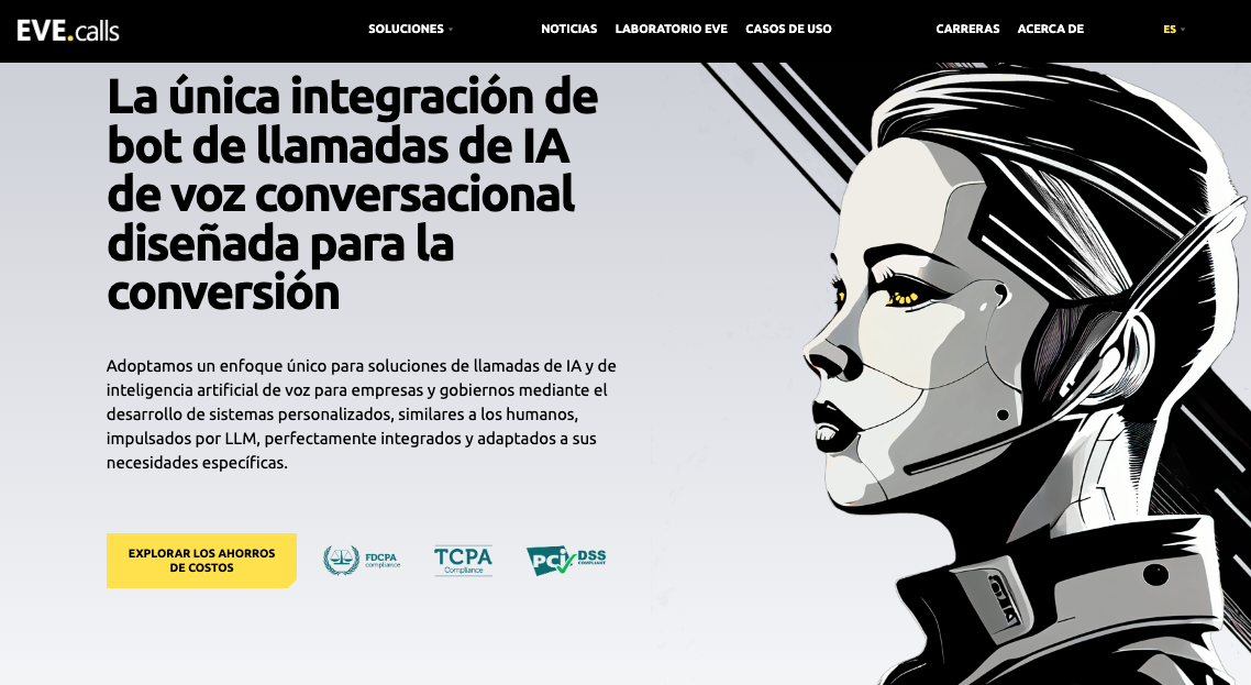 Eve es un asistente de ventas de IA diseñado para conversaciones naturales bidireccionales