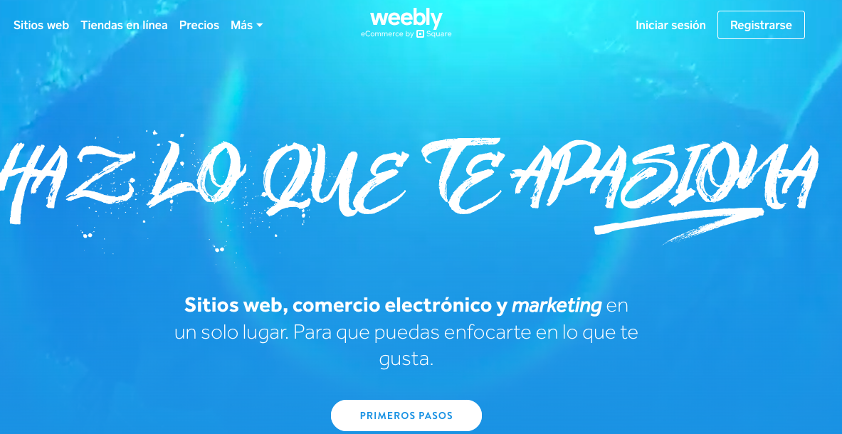 Ejemplos de herramientas para crear páginas web: Weebly