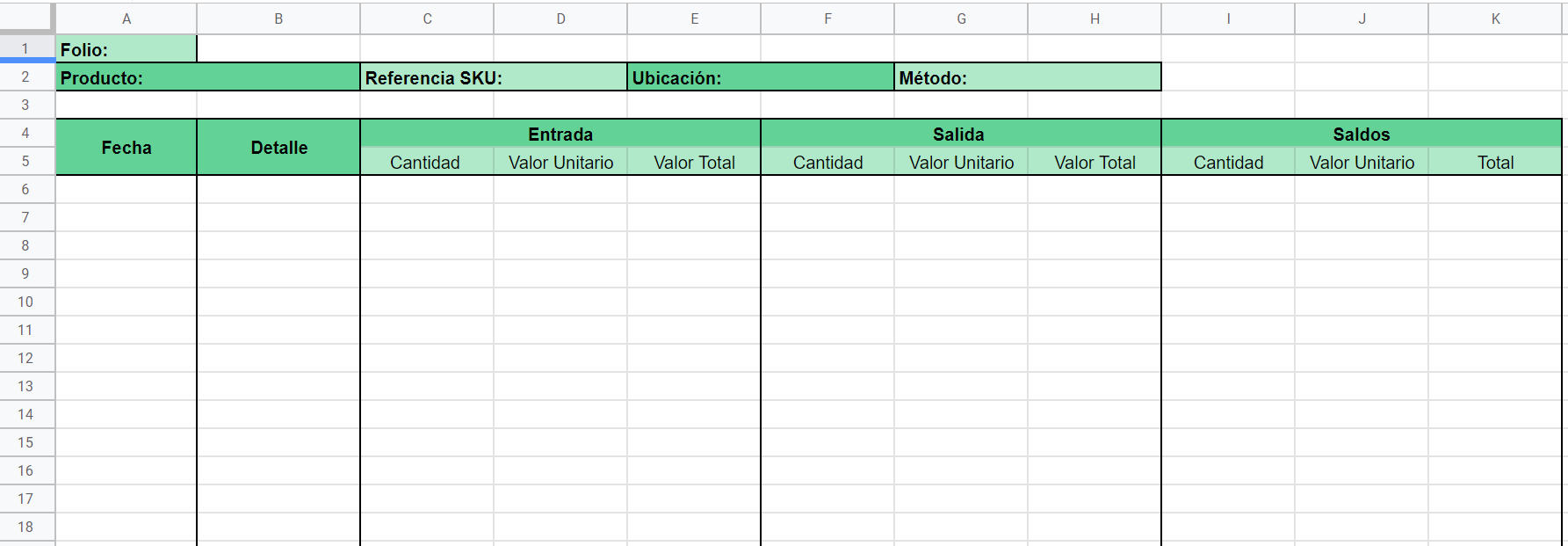  Kardex de inventario en Excel: crea un formato