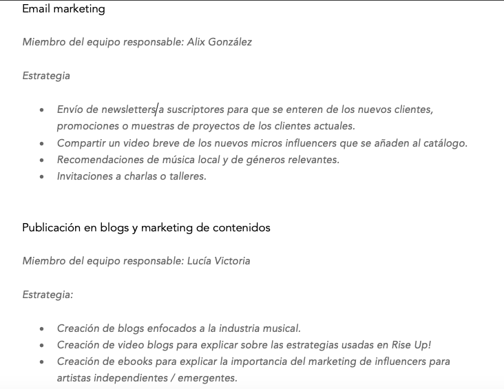 Ejemplo de plan de ventas: email marketing
