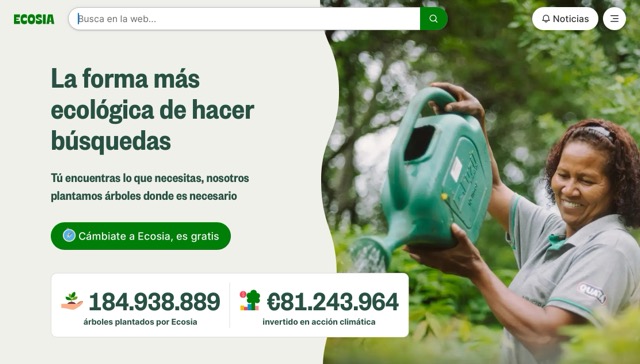 Ejemplo de web corporativa exitosa: Ecosia