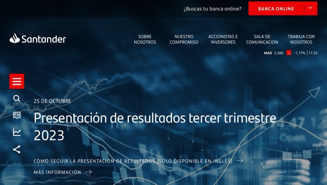 Ejemplo de web corporativa exitosa: Santander