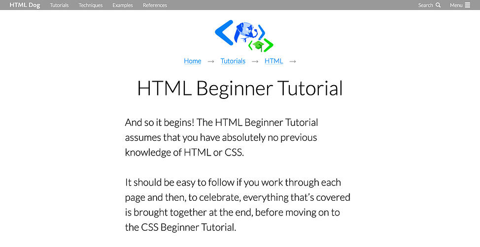 opciones de cursos y tutoriales para aprender html