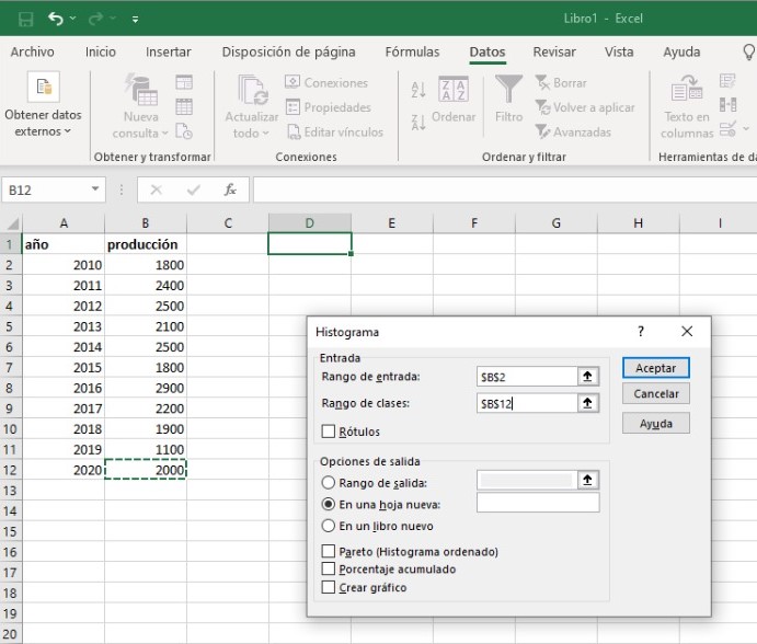 Realiza histogramas paso a paso con Excel