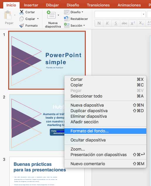 Cómo poner marca de agua en PowerPoint en algunas diapositivas: selecciona las diapositivas