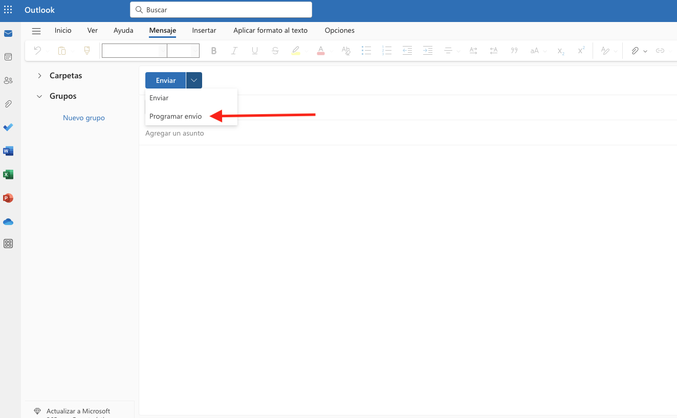 Cómo programar un correo en Outlook