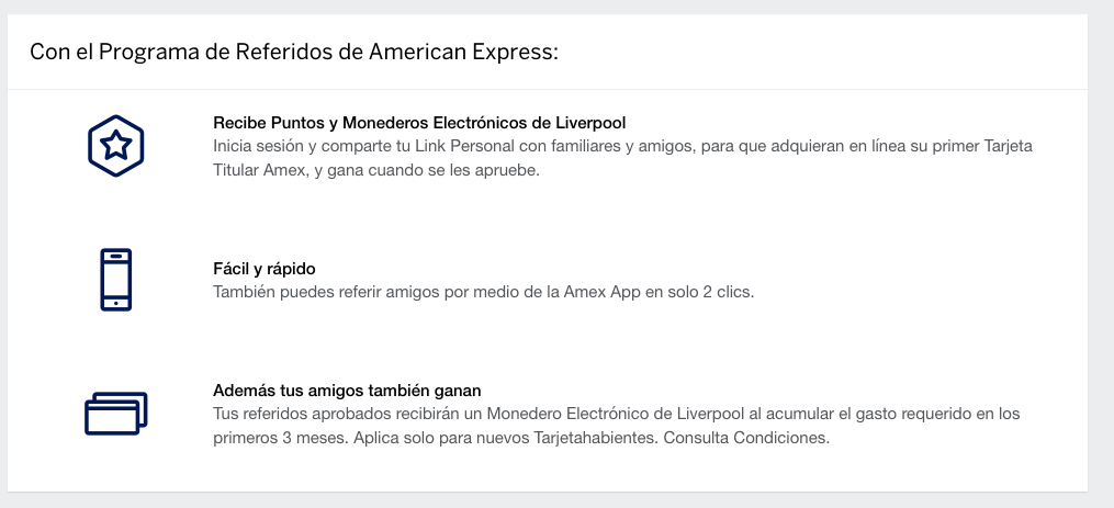 Ejemplo de programa de referidos: American Express