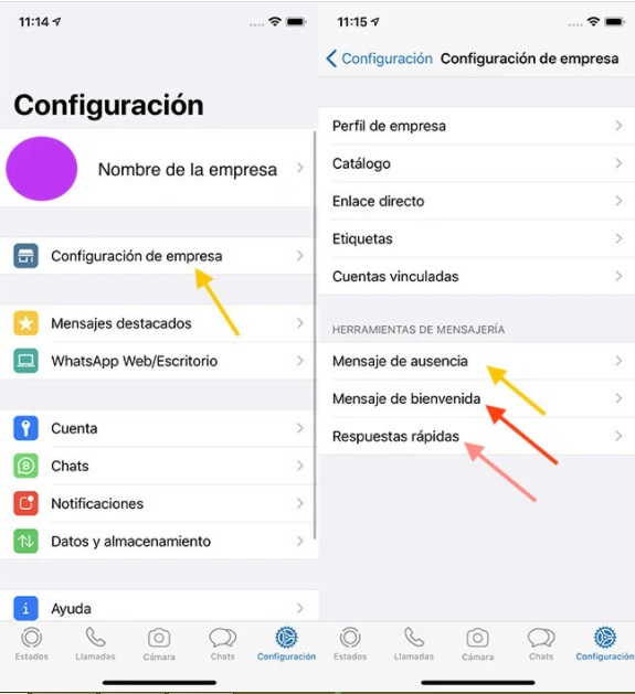 Programar respuestas de WhatsApp en iOS: configuración