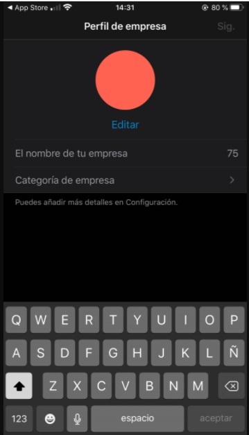 Programar respuestas de WhatsApp en iOS: perfil de empresa