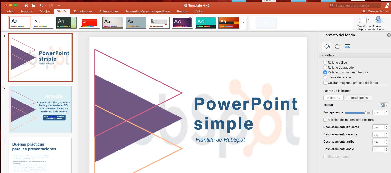 Cómo poner marca de agua en PowerPoint en algunas diapositivas: selecciona relleno con imagen