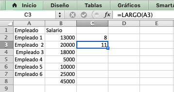 Fórmulas de Excel: LARGO