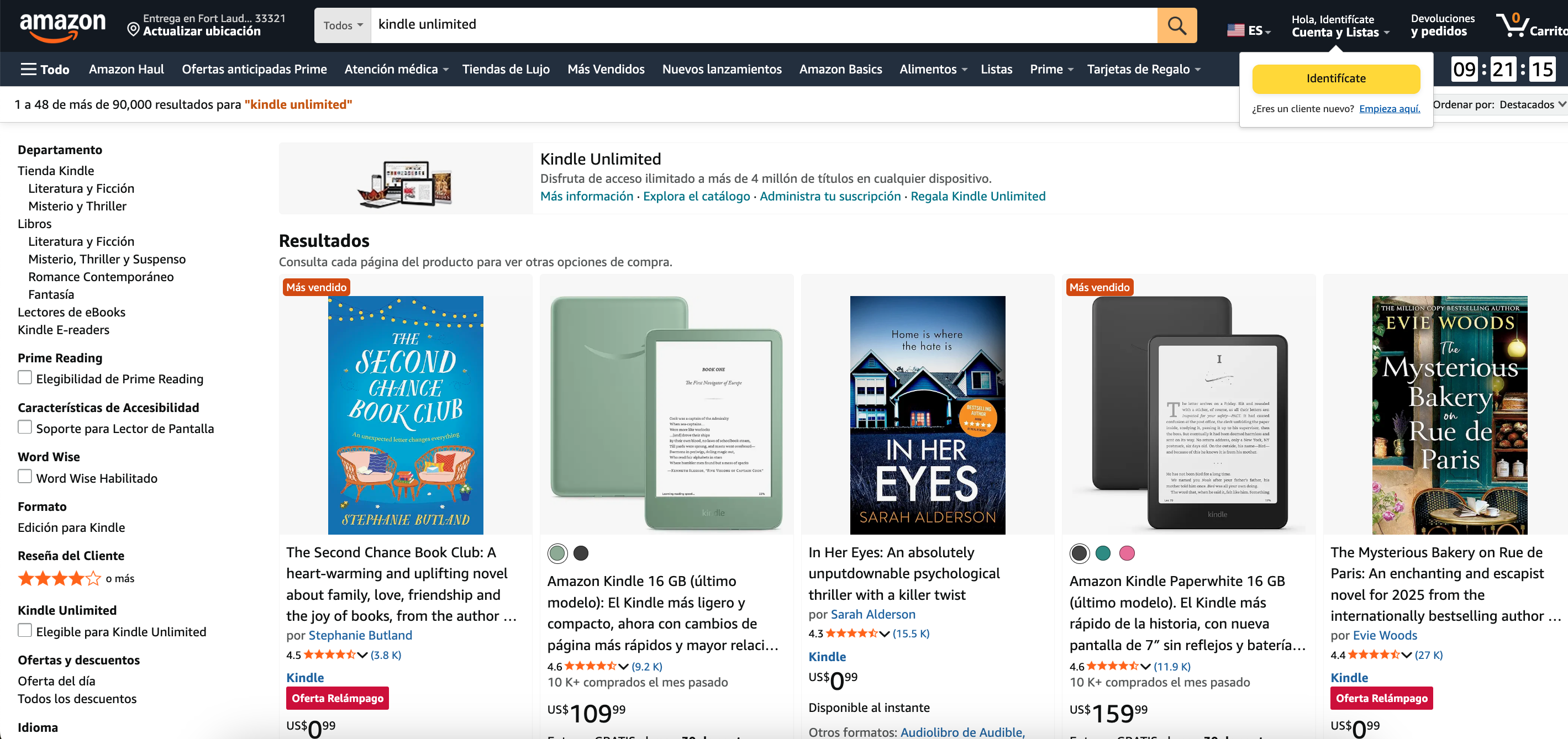 Ejemplos de landing page: Amazon Kindle