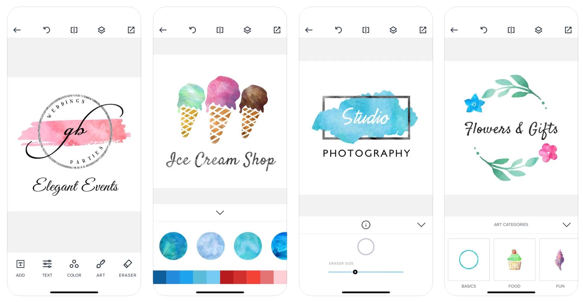 App para hacer logos: Watercolor Logo