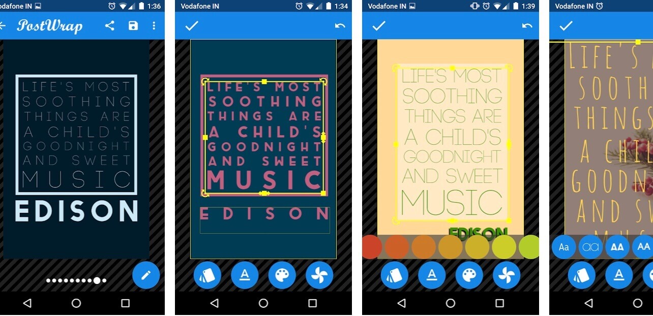 Aplicaciones de diseño gráfico gratis: PostWrap para smartphone