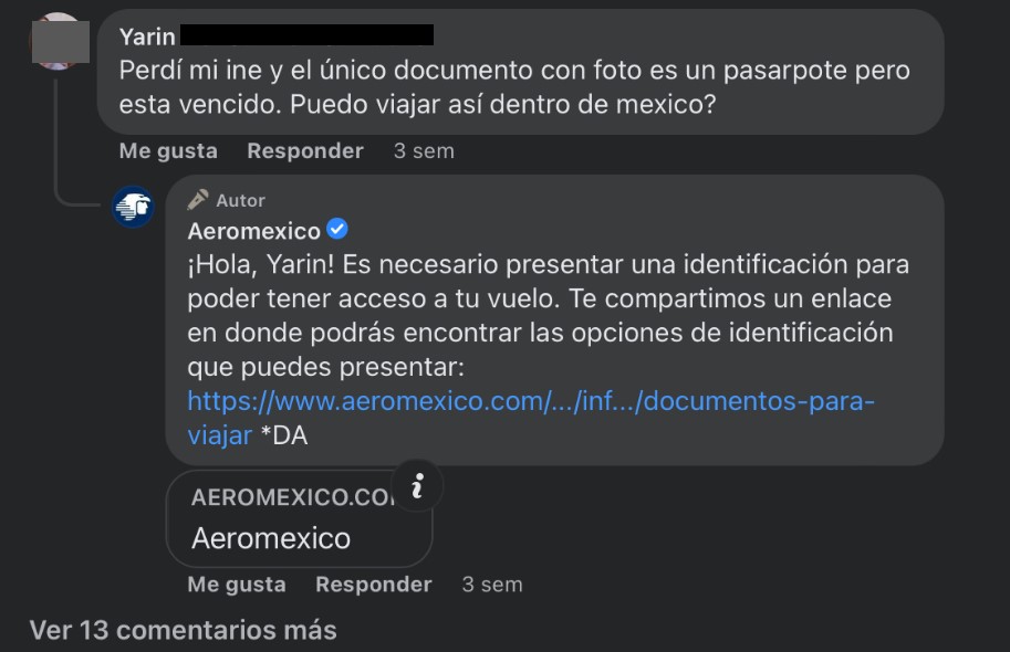 Ejemplo de una buena atención al cliente en redes sociales: Aeroméxico