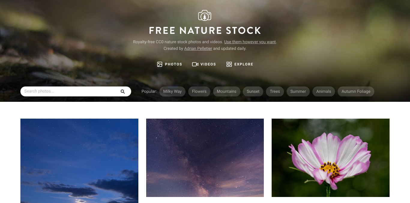 Mejores bancos de imágenes sin derechos de autor: Free Nature Stock