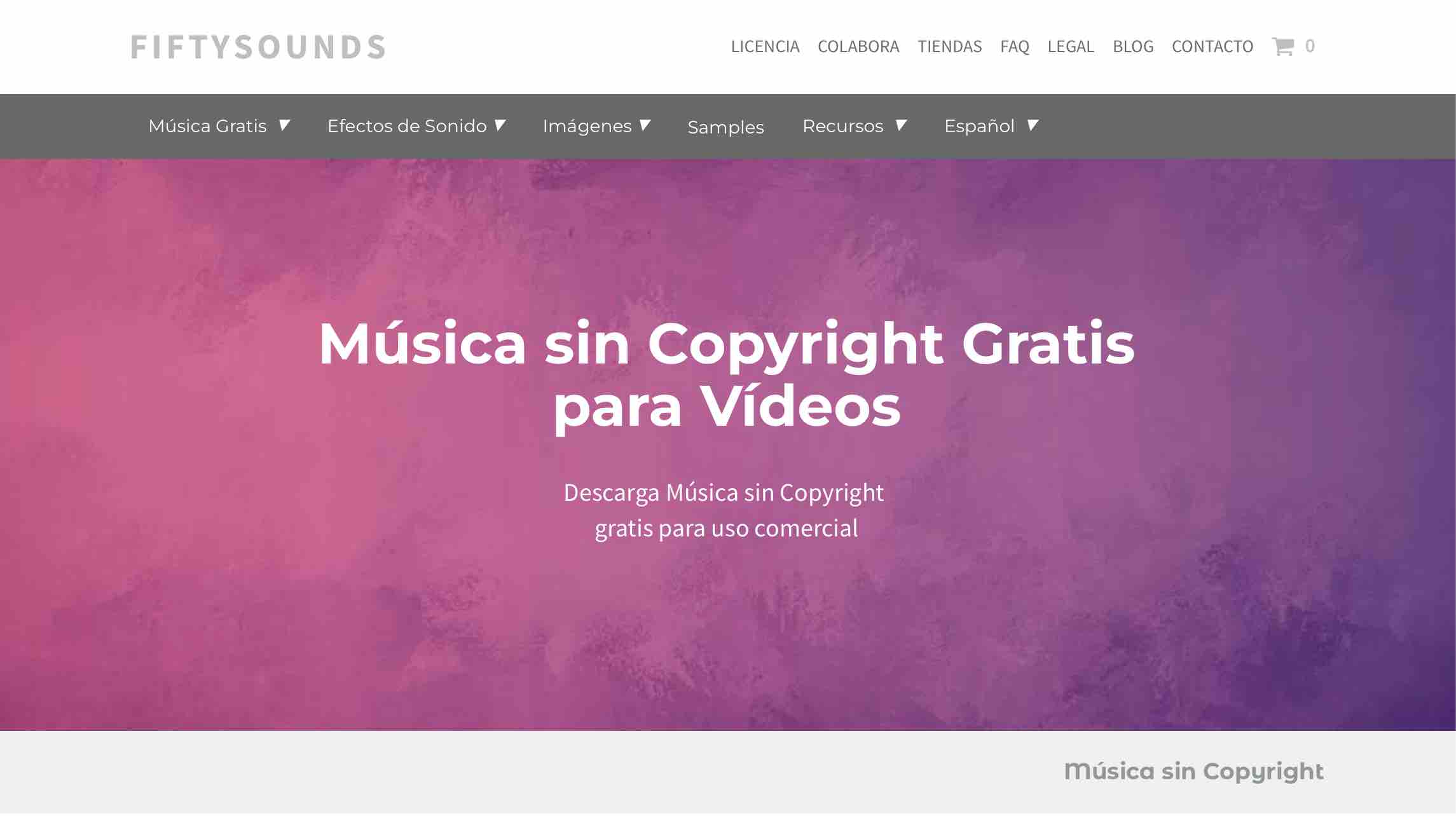 Banco de musica libre de derechos: FiftySounds