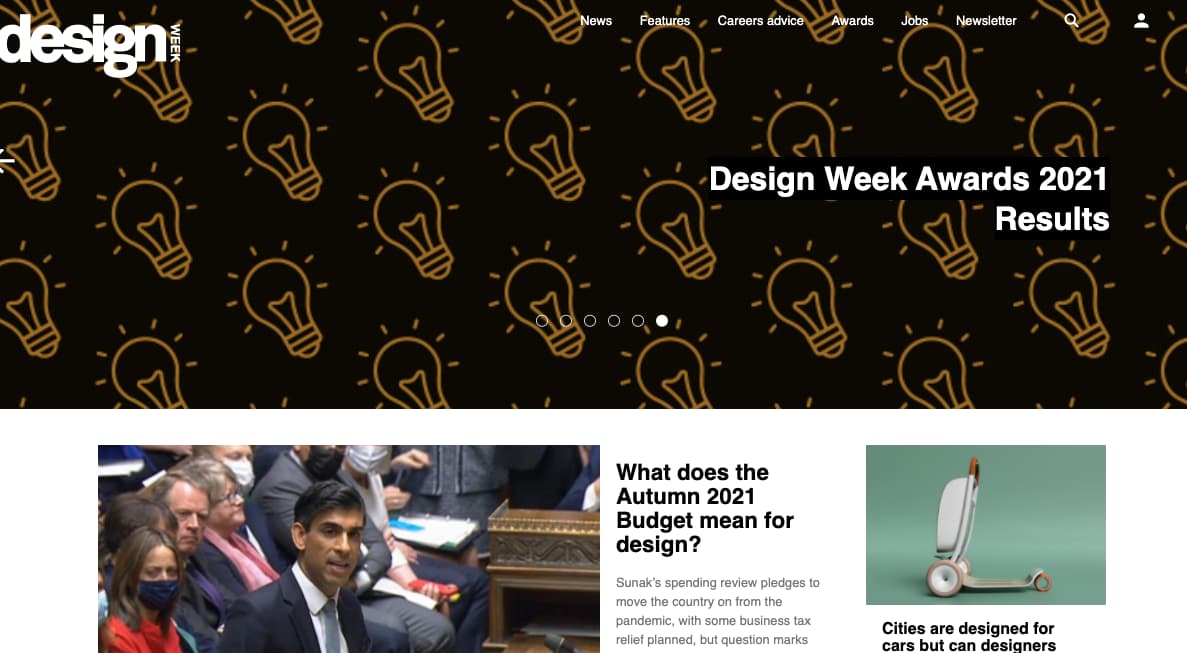 Ejemplo de blog de diseño gráfico: Design Week