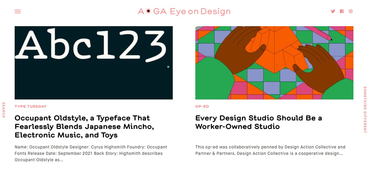 Ejemplo de blog de diseño gráfico: Eye On Design