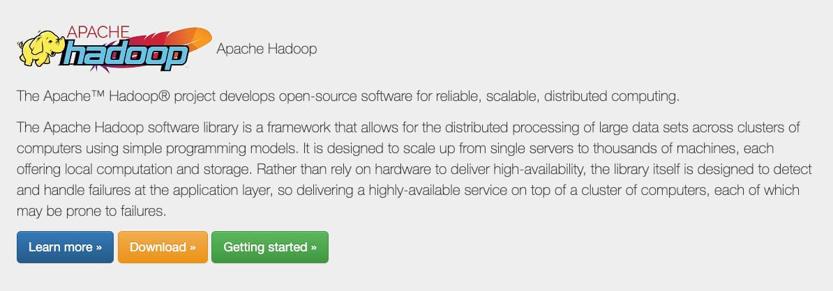 Ejemplo de software para la ciencia de datos: Apache Hadoop
