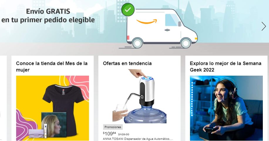 Ejemplo de comercio electrónico: Amazon