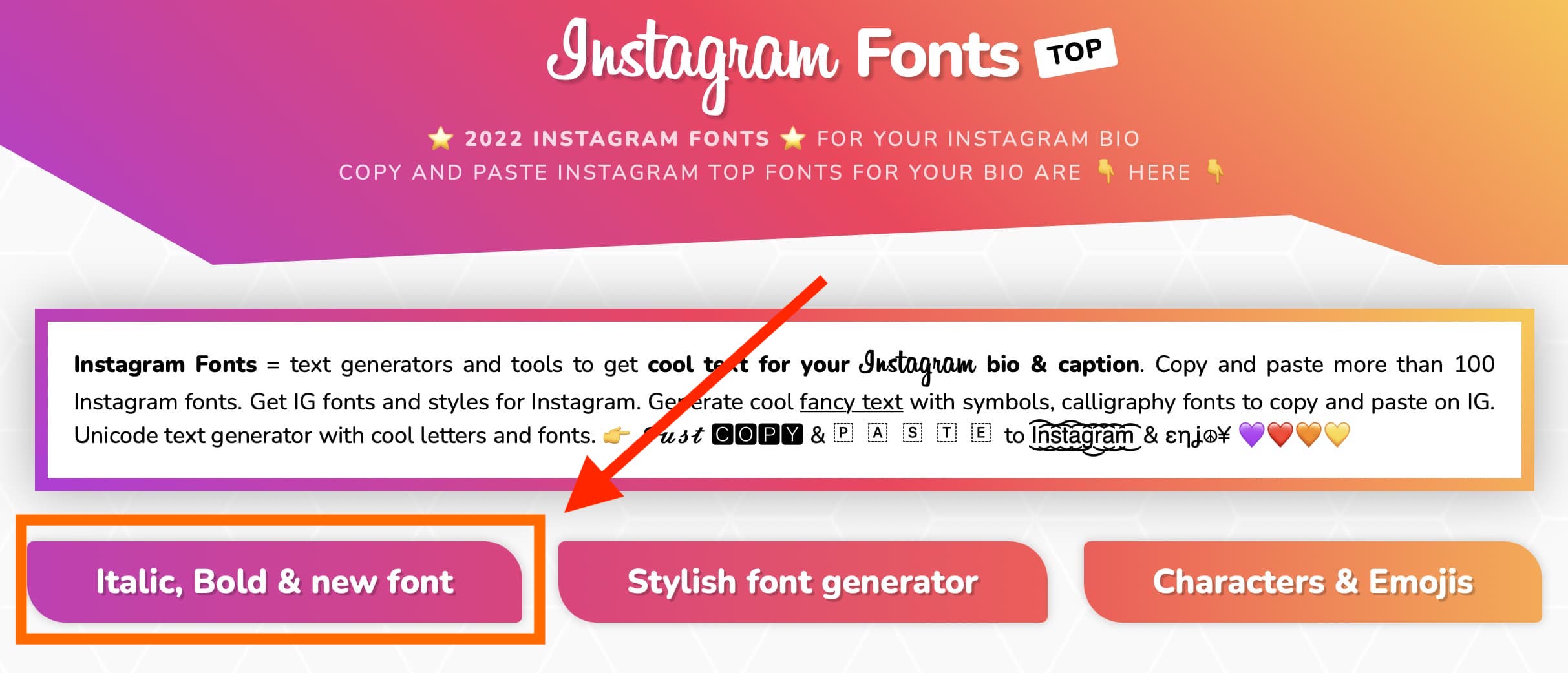 Cómo cambiar letra cursiva en Instagram