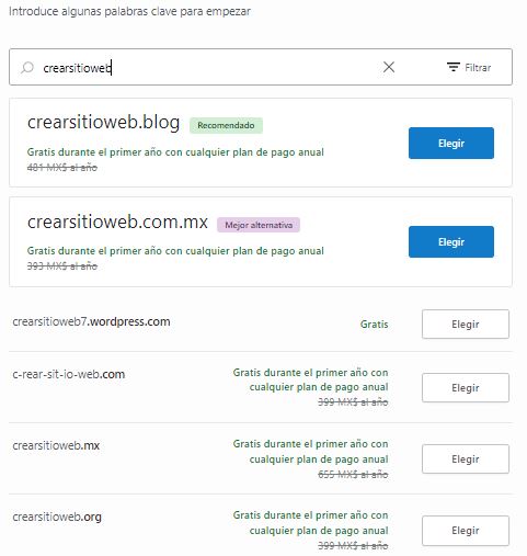 Cómo crear página web en WordPress: dominio