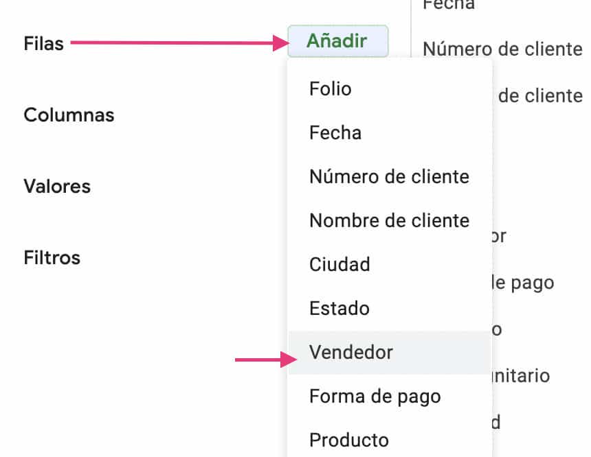 Añadir Filas para segunda tabla dinámica para crear un dashboard de ventas en Excel