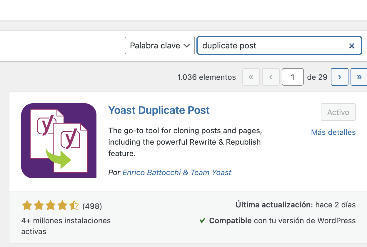 Cómo duplicar una página de WordPress: descargar Yoast Duplicate Post