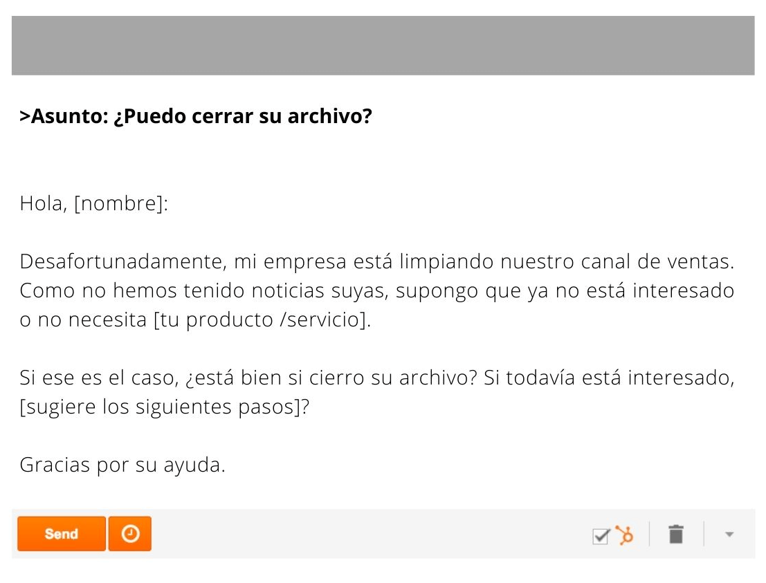 Ejemplos de correos para clientes: sentido de urgencia