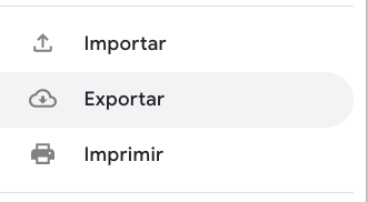 Opción de Exportar contactos de Gmail