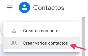 Crear varios contactos para Gmail