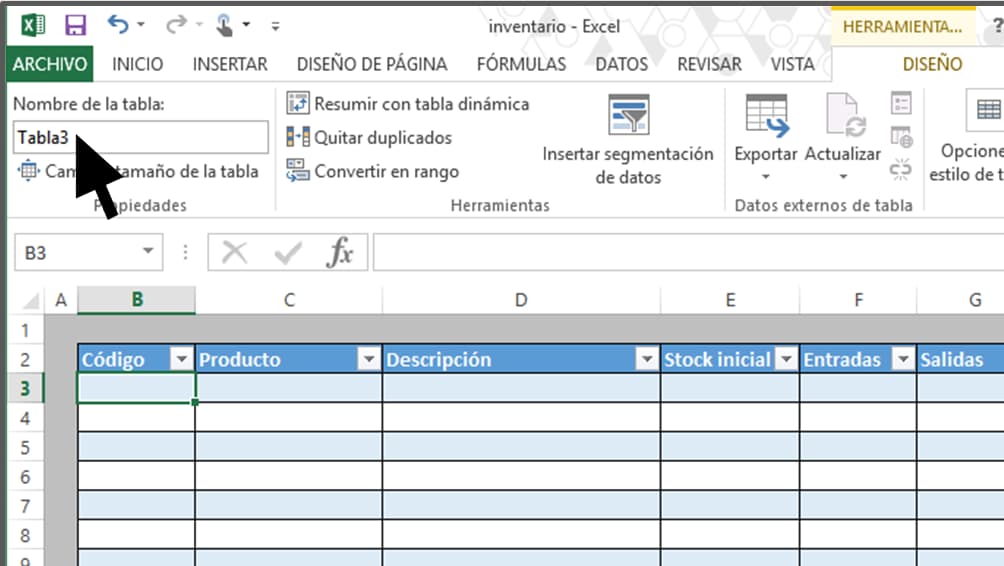 Cómo hacer tabla de inventario en Excel