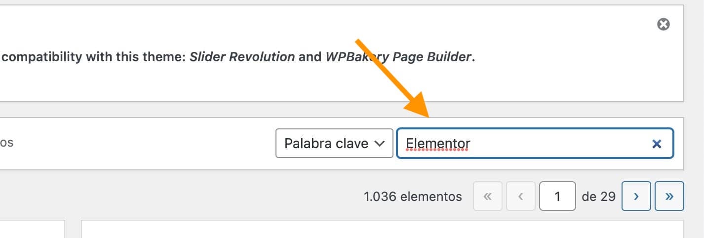 Cómo instalar Elementor en WordPress: buscar