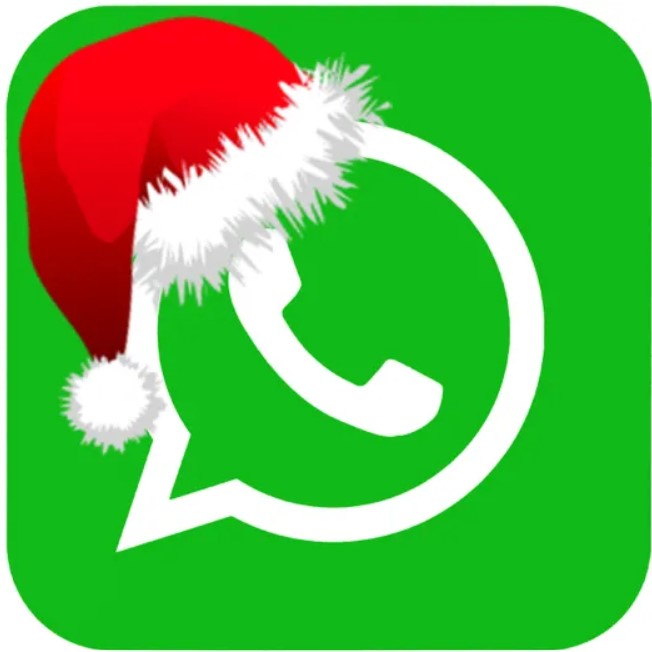 Campaña navideña en el logo de WhatsApp