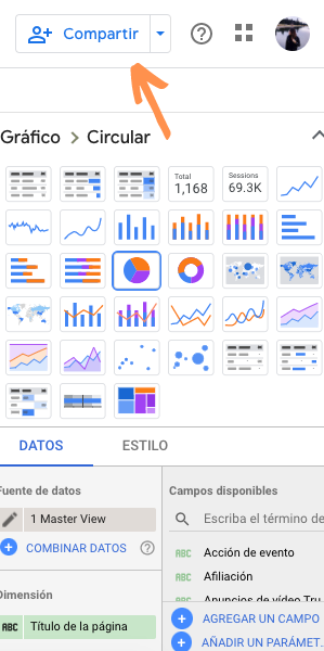 Compartir gráficos de Explorador a Data Studio