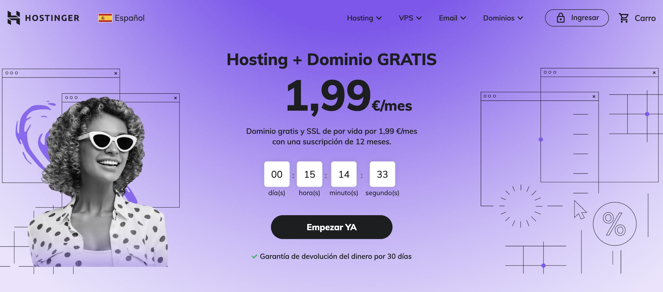 Dónde comprar un dominio y hosting: Hostinger